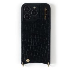 Dutchies Backcover met pashouder iPhone 16 - Telefoonkoord niet inbegrepen - Crocodile Chic