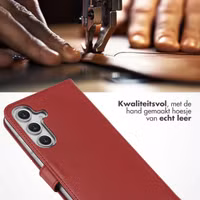 Selencia Echt Leren Bookcase Samsung Galaxy S25 FE - Rood