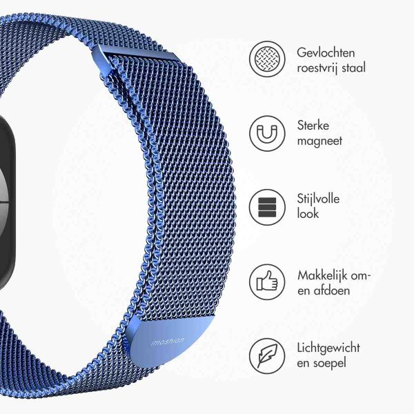 imoshion Milanees magnetisch bandje Apple Watch Series 1 - 11 / SE / Ultra (44/45/46/49 mm) - Maat M - Blauw