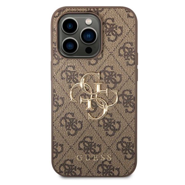 Guess 4G Metal Logo Backcover iPhone 15 Pro Max - Bruin