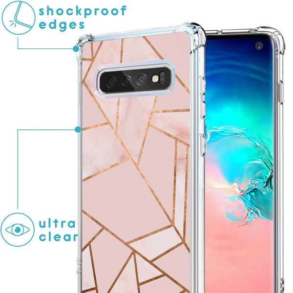 imoshion Design hoesje met koord Samsung Galaxy S10 - Grafisch Koper - Roze / Goud