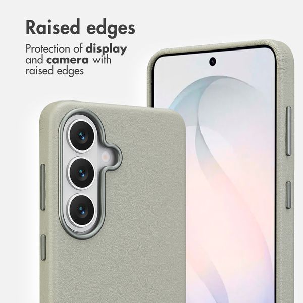 Accezz Leather Back Cover with MagSafe Samsung Galaxy S26 - Light Grey