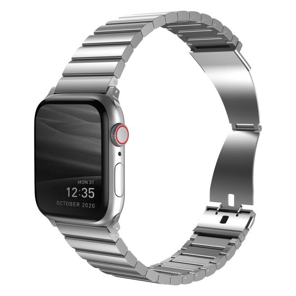 Uniq Strova Steel Link bandje Apple Watch Series 1 t/m 10 / SE / Ultra (2) (44/45/46/49 mm) - Sterling Zilver