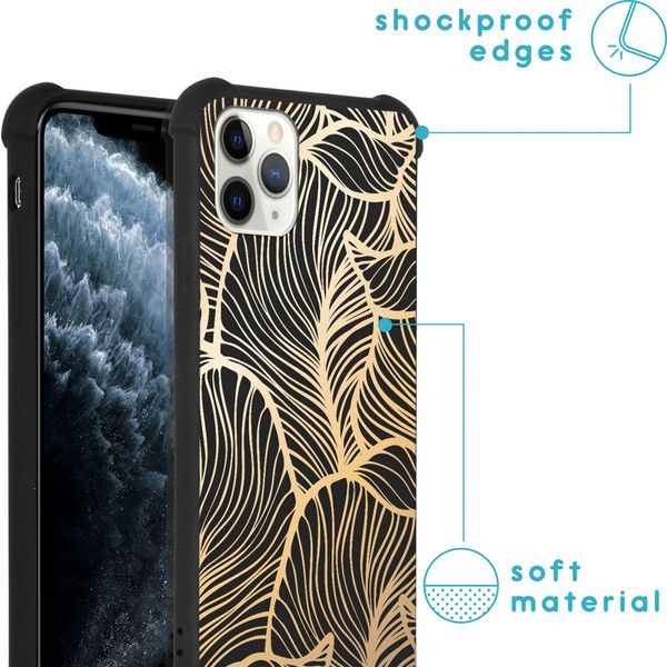 imoshion Design hoesje met koord iPhone 11 Pro - Bladeren - Goud