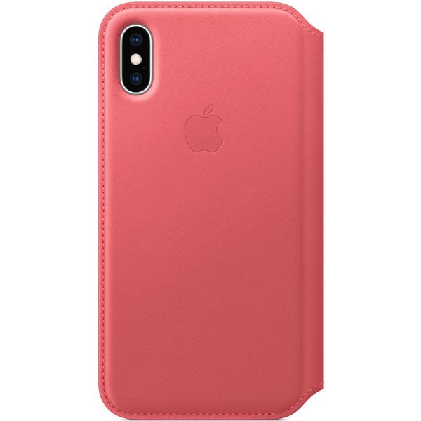 Apple Leather Folio Bookcase iPhone X / Xs - Peony Pink