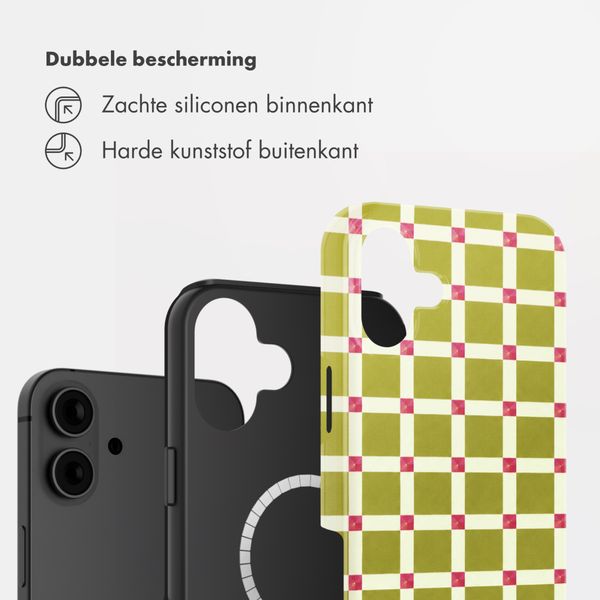 Selencia Vivid Backcover met MagSafe Apple iPhone 16 - Check This Olive