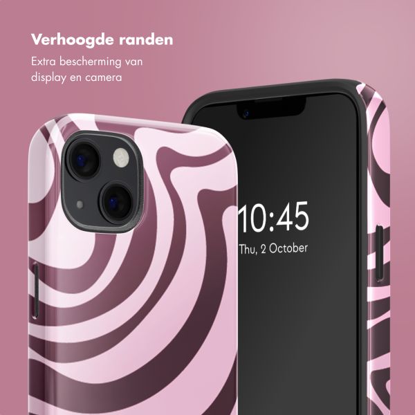 Selencia Vivid Backcover met MagSafe Apple iPhone 13 - Wavy Swirl Pink Plum