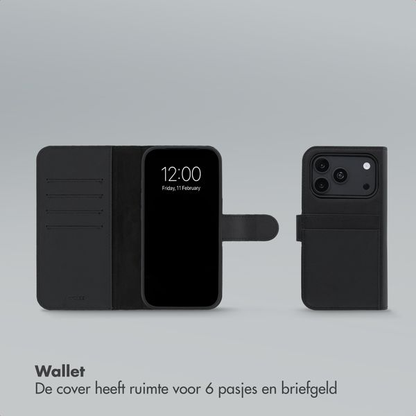 Accezz Edge Uitneembare Bookcase met MagSafe Apple iPhone 18 Pro / 17 Pro - Zwart