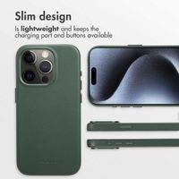 Accezz Leather Back Cover with MagSafe Apple iPhone 15 Pro - Cedar Green