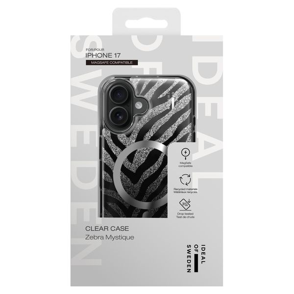 iDeal of Sweden Clear Case Limited met MagSafe Apple iPhone 17 - Zebra Mystique