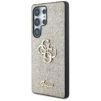 Guess 4G Metal Logo Glitter Backcover Samsung Galaxy S25 Ultra - Goud