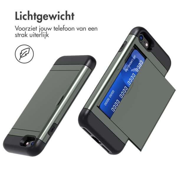 imoshion Backcover met pasjeshouder Apple iPhone SE (2022 / 2020) / 8 / 7 - Donkergroen