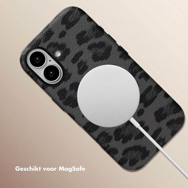 Selencia Sabi Backcover Panterprint met MagSafe Apple iPhone 16 - Midnight Black
