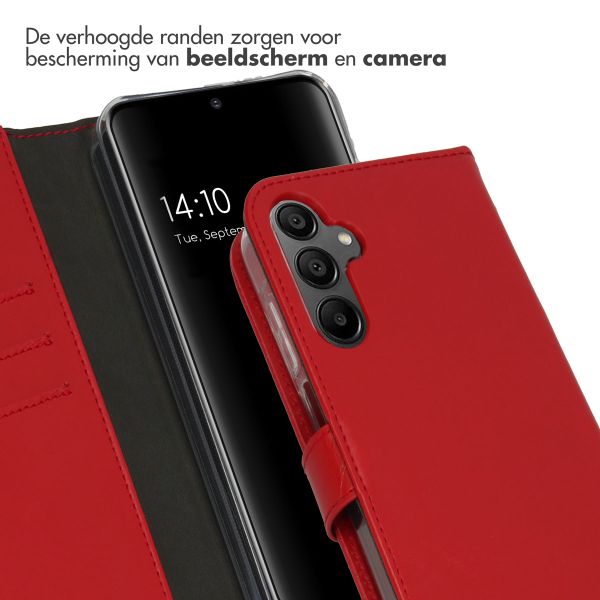 Selencia Echt Lederen Bookcase Samsung Galaxy A15 (5G/4G) - Rood