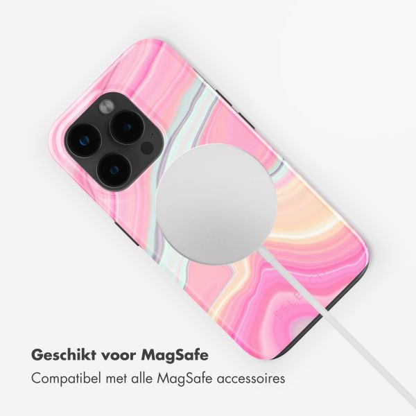 Selencia Vivid Tough Backcover met MagSafe iPhone 15 Pro Max - Pastel Lipstick Marble