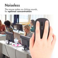 imoshion Wireless Mouse - Rechargeable Computer Mouse + 2.4G USB-A Adapter - Black