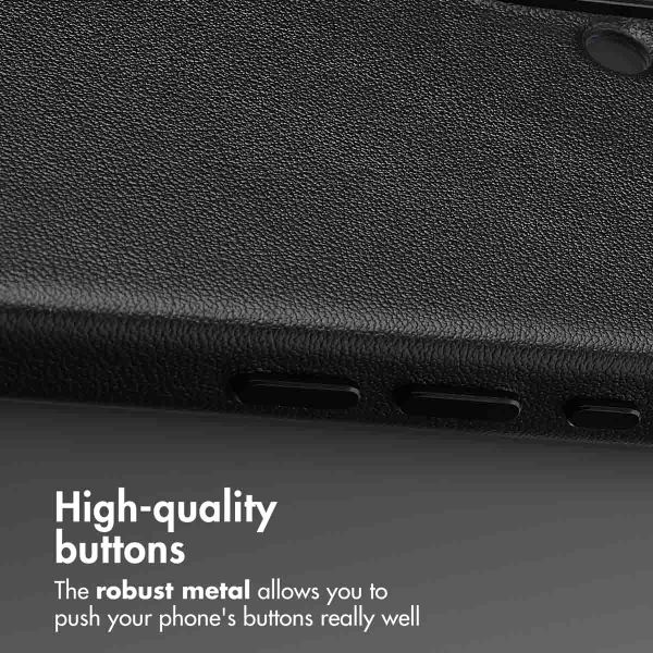 Accezz Leather Back Cover with MagSafe Apple iPhone 16 - Onyx Black