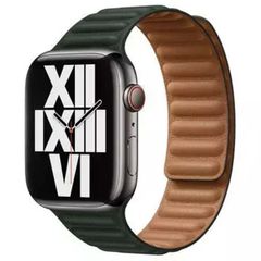Apple Leather Link Apple Watch Series 1 t/m 11 / SE / Ultra (44/45/46/49 mm) - Maat M/L - Sequoia Green