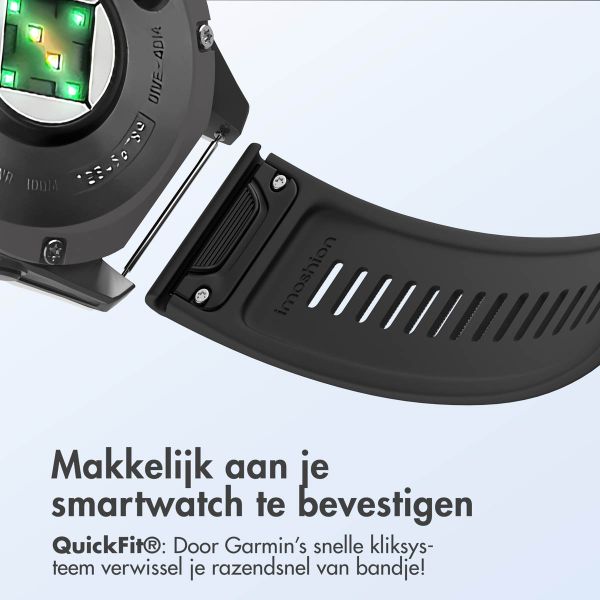 imoshion QuickFit® Stripe Siliconenbandje Garmin Watch | 26 mm aansluiting - Zwart