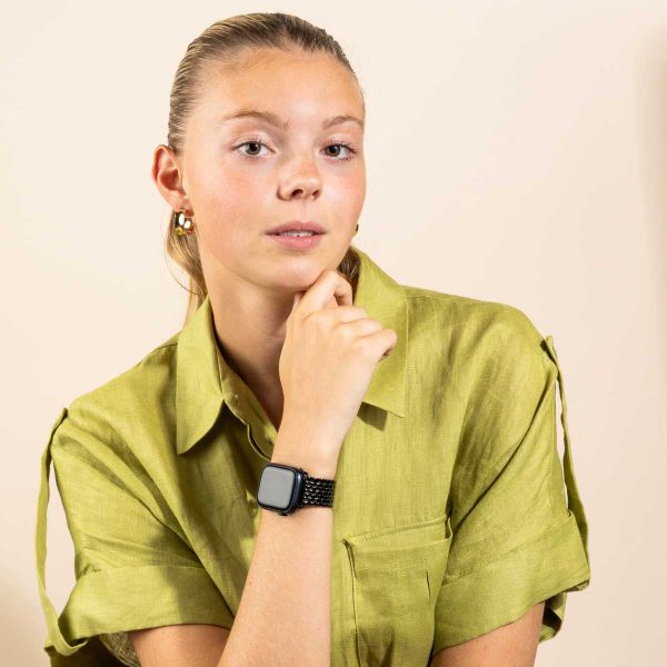 Selencia Stalen draak band Apple Watch Series 1 t/m 9 / SE (38/40/41 mm) | Series 10 / 11 (42 mm) - Zwart