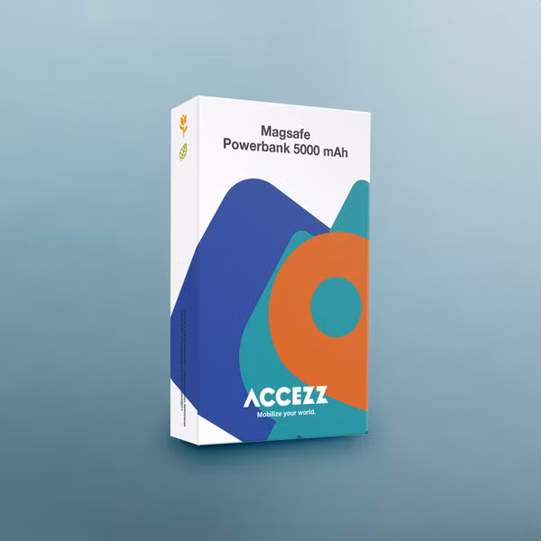 Accezz Kevlar Powerbank 5.000 mAh - MagSafe en Qi2 - Zwart