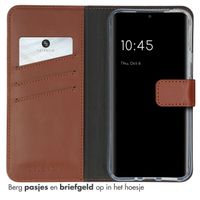 Selencia Echt Leren Bookcase Samsung Galaxy A54 (5G) - Lichtbruin