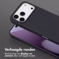 Selencia Siliconen hoesje met afneembaar koord Apple iPhone 17 Pro Max - Zwart