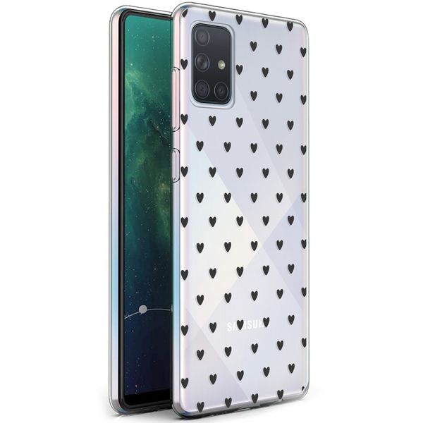 imoshion Design hoesje Samsung Galaxy A71 - Hartjes - Zwart