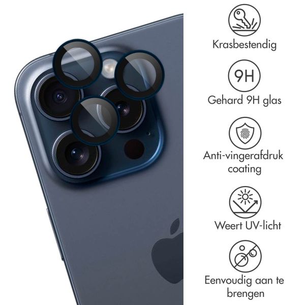 imoshion 2 Pack Camera lens protector Apple iPhone 15 Pro / 15 Pro Max - Blue Titanium