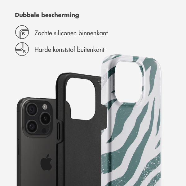 Selencia Vivid Backcover Apple iPhone 15 Pro - Colorful Zebra Pine Blue