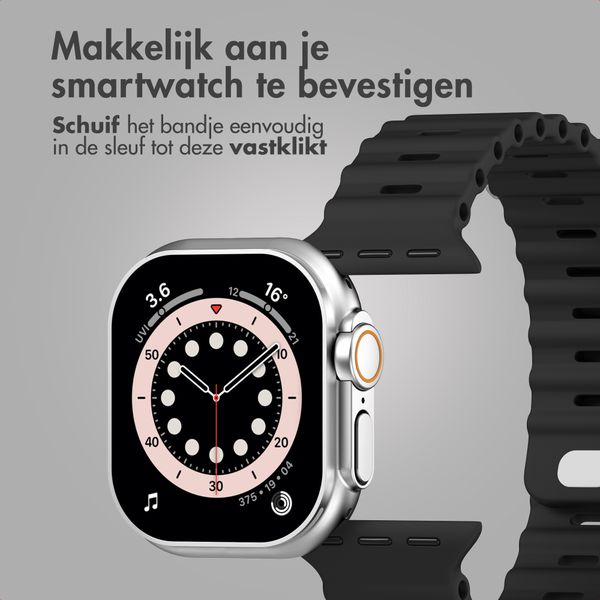 Accezz Ocean bandje Apple Watch Series 1 - 9 / SE (38/40/41 mm) | Series 10 / 11 (42 mm) - Zwart
