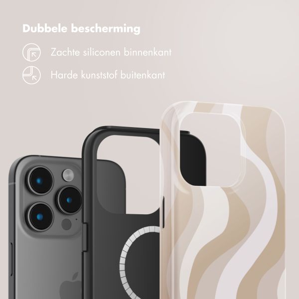 Selencia Vivid Tough Backcover met MagSafe Apple iPhone 15 Pro - Desert Waves Beige