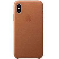 Apple Leather Backcover iPhone Xs - Saddle Brown