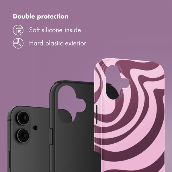 Selencia Vivid Back Cover Apple iPhone 16 - Wavy Swirl Pink Plum