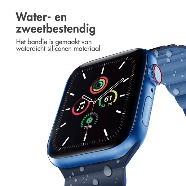 imoshion Magnetisch Siliconen bandje Apple Watch Series 1 t/m 9 / SE (38/40/41 mm) | Series 10 / 11 (42 mm) - Donkerblauw