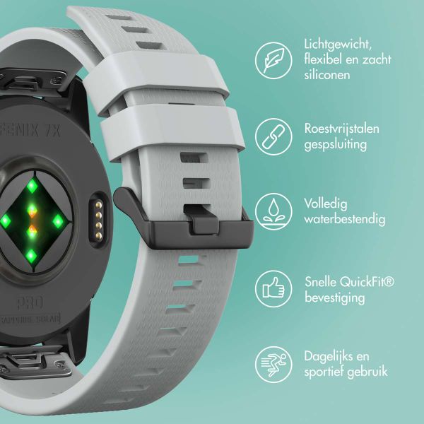 imoshion QuickFit® Siliconen bandje  - Garmin 26 mm aansluiting - Grijs
