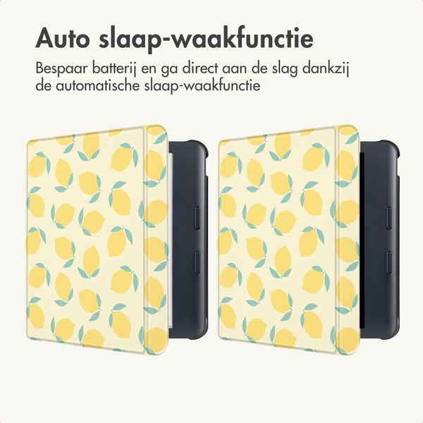 imoshion Design Slim Hard Case Sleepcover met stand Kobo Libra Colour - Citrus Dream
