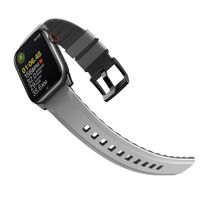 Uniq Linus AiroSoft™ Siliconen bandje Apple Watch Series 1 t/m 10 / SE / Ultra (2) (44/45/46/49 mm) - Chalk Grey