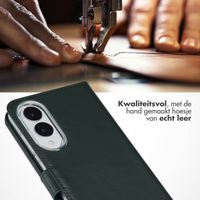 Selencia Echt Leren Bookcase Samsung Galaxy S25 Edge - Groen