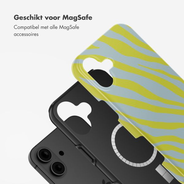 Selencia Vivid Tough Backcover met MagSafe iPhone 16 - Zebra Winter Sky Titanium Yellow