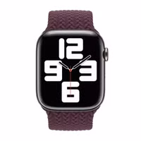 Apple Gevlochten solobandje Apple Watch | 38/40/41/42 mm - Maat 9 - Dark Cherry