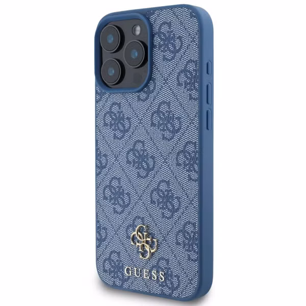 Guess 4G Metal Logo Backcover MagSafe Apple iPhone 16 Pro - Blauw