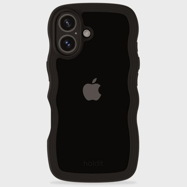 Holdit Wavy Case Apple iPhone 16 - Black / Transparent