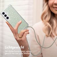 imoshion Design hoesje met koord Samsung Galaxy S25 - Smoke Green Flowers