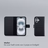 Selencia Olyn Uitneembare Bookcase met MagSafe Apple iPhone 16 - Zwart