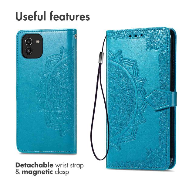 imoshion Mandala Bookcase Samsung Galaxy A03 - Turquoise