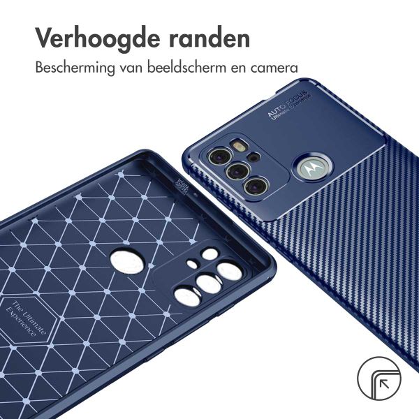 imoshion Carbon Softcase Backcover Motorola Moto G60s - Blauw