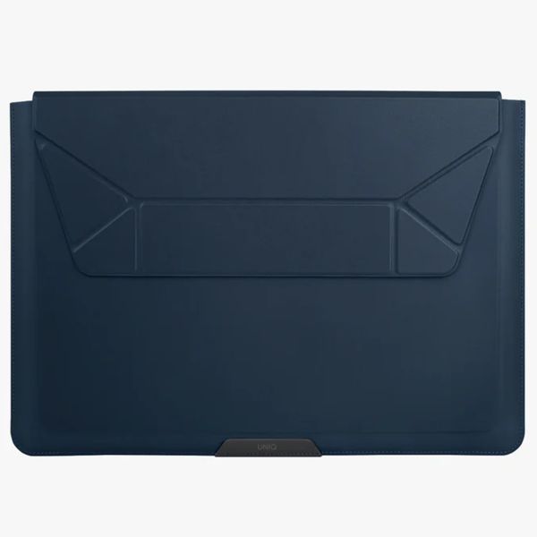 Uniq Oslo Laptop hoes 14 inch - Laptopsleeve met opvouwbare laptopstandaard - Navy Blue