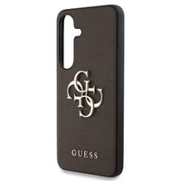 Guess 4G Metal Logo Saffiano Backcover Samsung Galaxy S25 Plus - Bruin