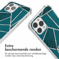 imoshion Design hoesje met koord Apple iPhone 12 (Pro) - Petrol Green Graphic